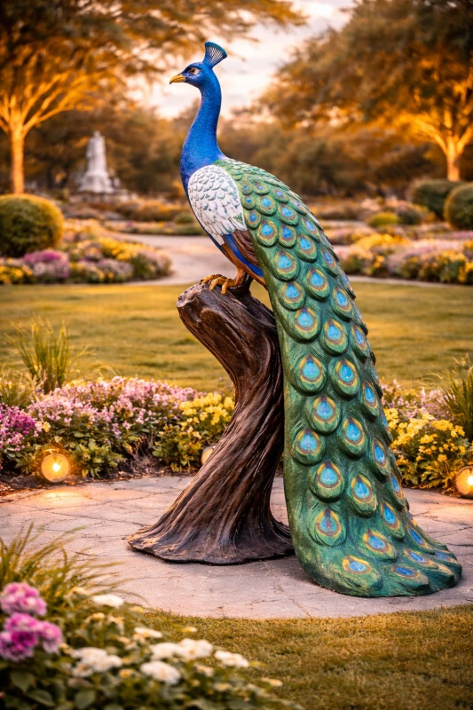 Royal Peacock Garden Sculpture