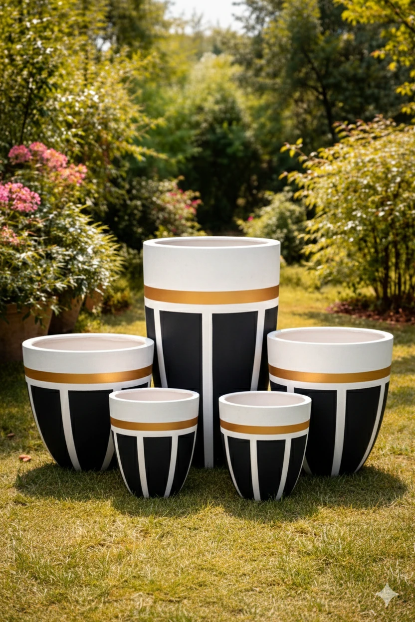 Monarch Luxe Concrete Pot Set of 5